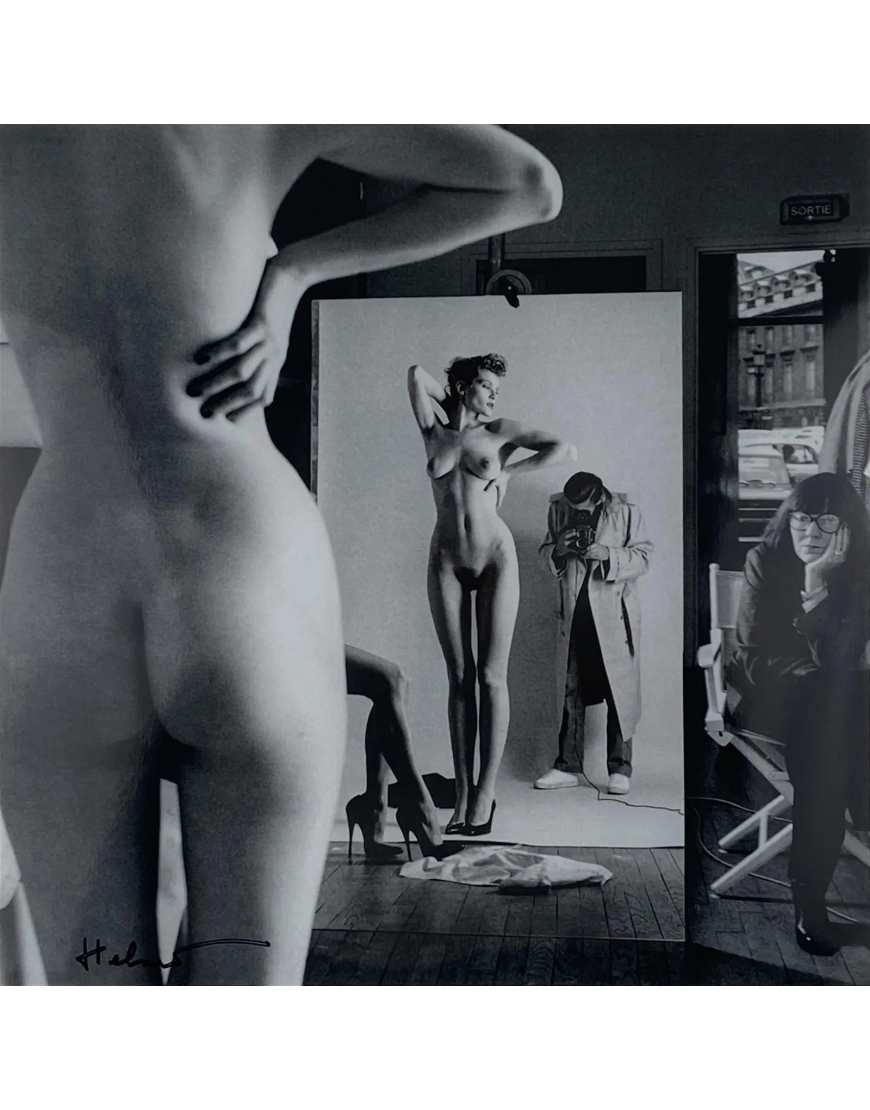 Self-Portrait With Wife And Models, Paris, Vogue Hommes, 1980
