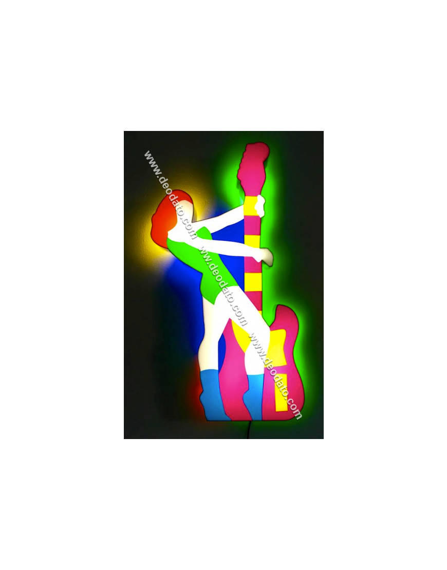 Pin Up e chitarra (Scultura luminosa)