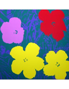 Flowers - Yellow/Purple/Red On Blue 11.65