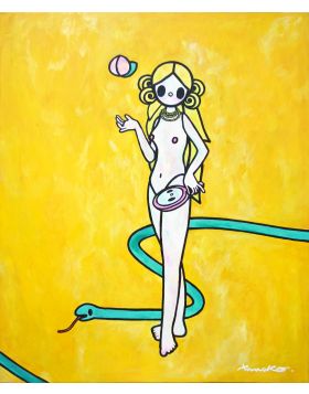 Eve and the Snake with Peach Mirror