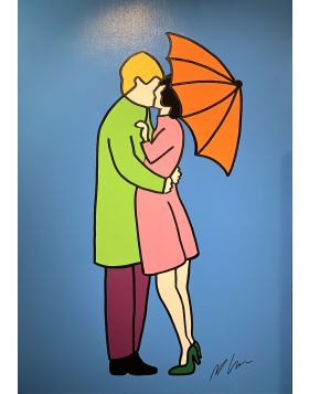 Bacio sotto ombrello