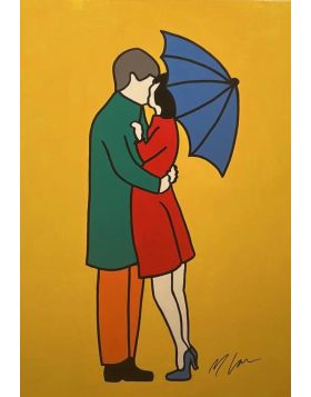 Bacio sotto ombrello
