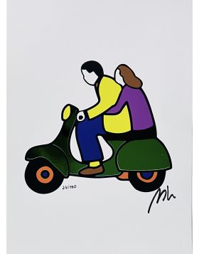 Coppia in Vespa - Serigrafia