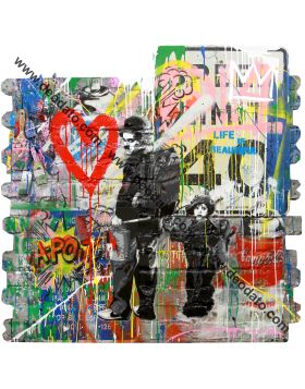 Chaplin and kid - Wall