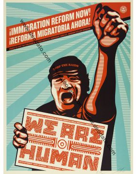 Immigration reform now - We are human guy fist bilingual