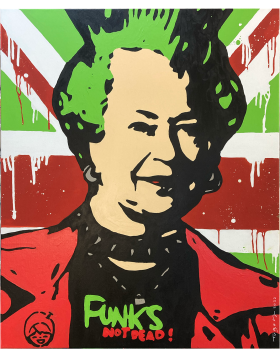 Punk Queen Elizabeth Redjacket - Green