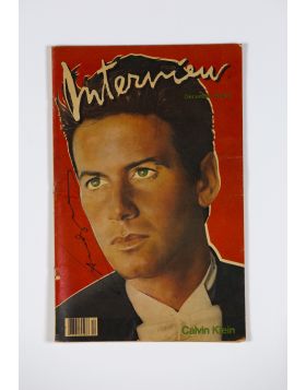 Calvin Klein, cover Interview Magazine firmata in originale di Andy Warhol