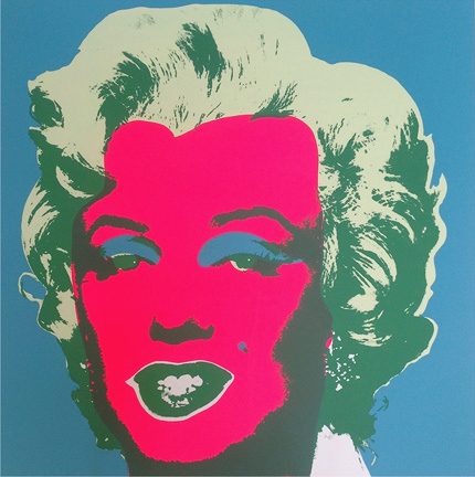 Marilyn Monroe-Pink On Blue 11.30