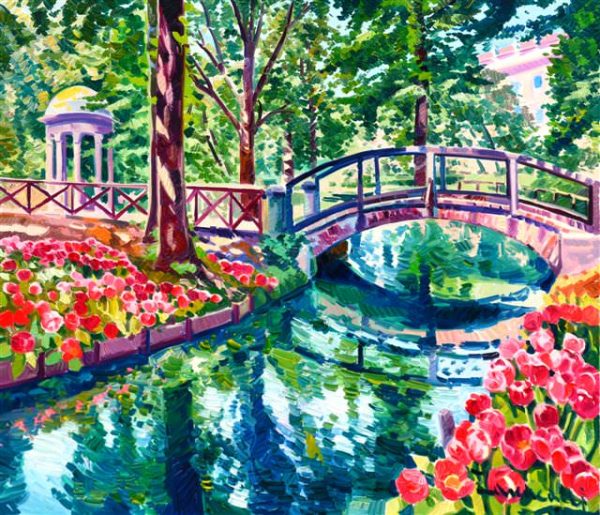 Tulipani e luce nel giardino di Villa Reale
