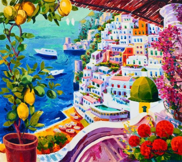 Splendidi limoni incorniciano Positano