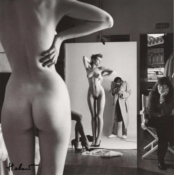 Self-Portrait With Wife And Models, Paris, Vogue Hommes, 1980