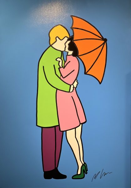 Bacio sotto ombrello