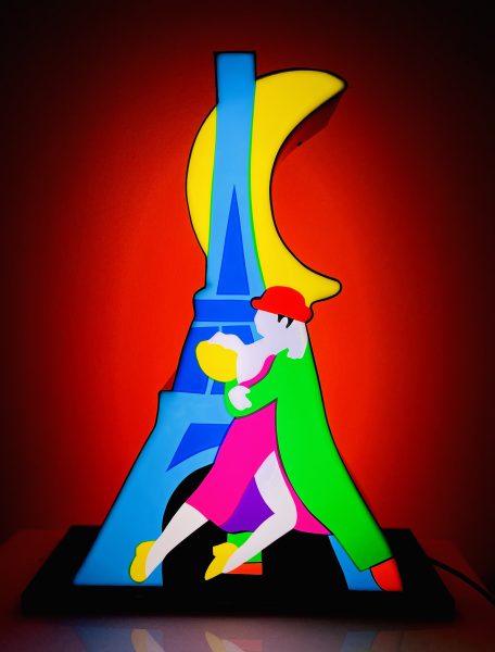 Ballerini sotto la Torre Eiffel (Scultura Luminosa)