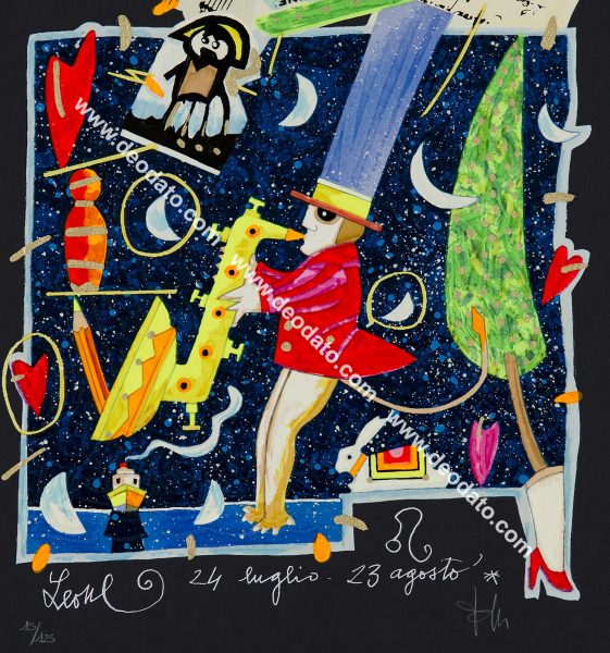Leone - I segni dello zodiaco (fondo nero)