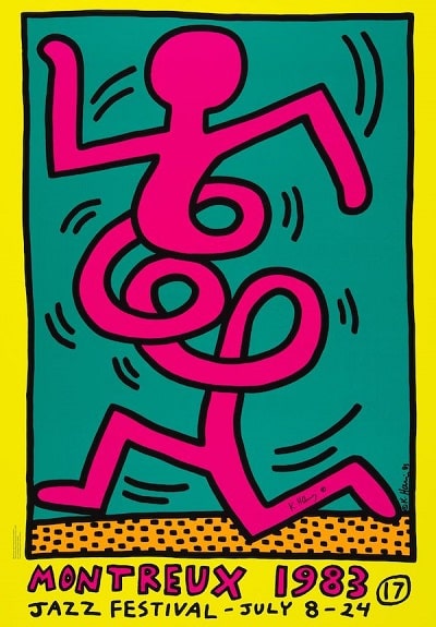 Opere d'Arte Contemporanea - Keith Haring - Manifesti Montreux Jazz Festival 1983: Poster Originali Firmati