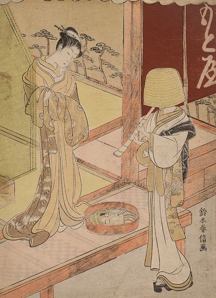 Harunobu, Specchio d'acqua riflesso, dalla collezione Ritratti di Donna di Edo
